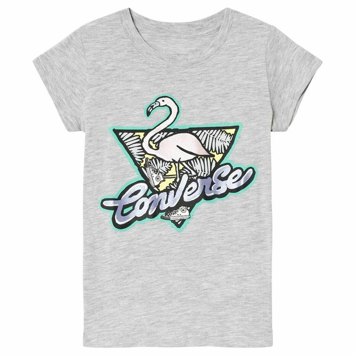 Child's Short Sleeve T-Shirt Converse Flamingo Light grey 13-15 Years